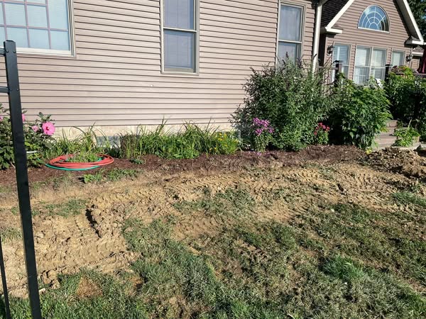 Area before retaining wall project